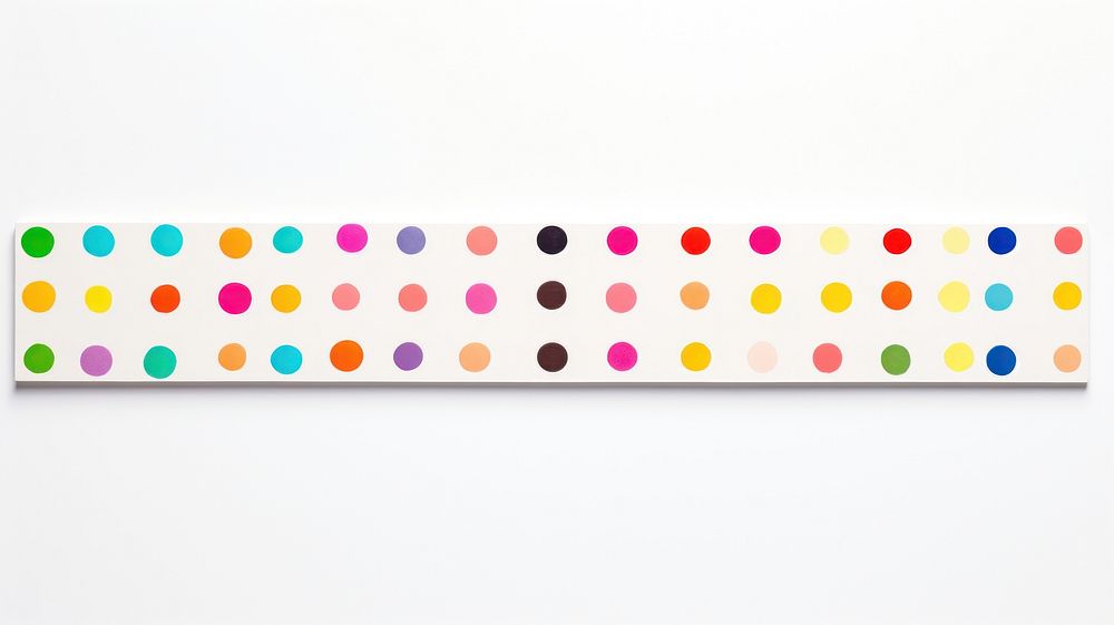 Colorful dot adhesive strip pattern white background creativity.