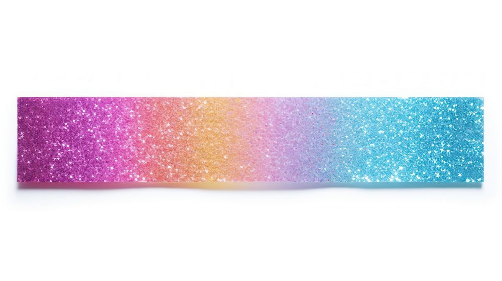 Colorful glitter adhesive strip white background rectangle panoramic.