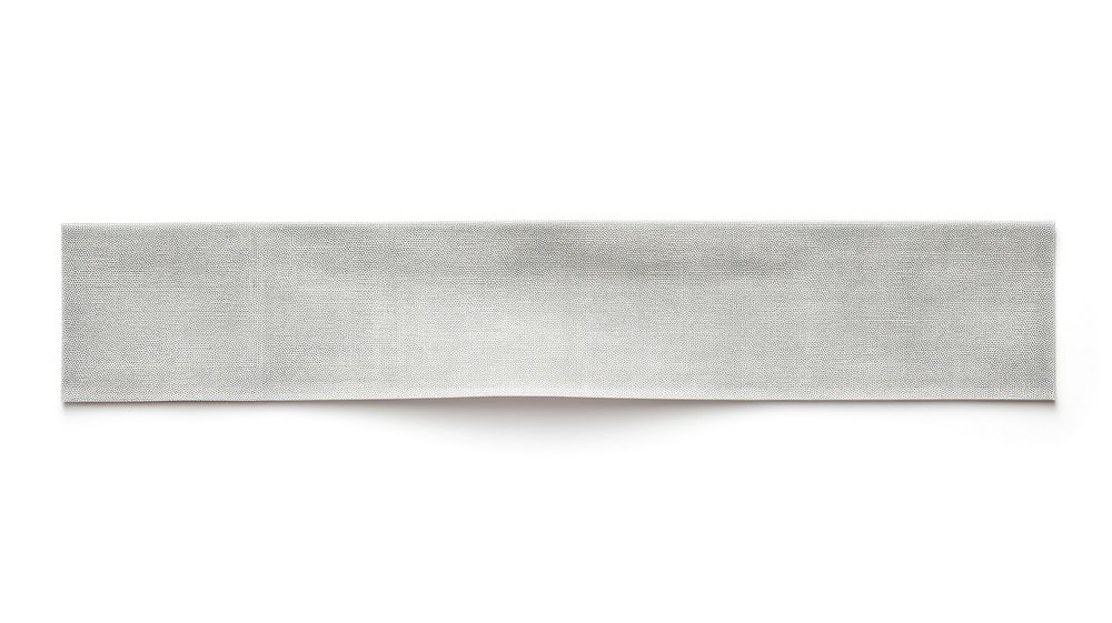 Fabric gray adhesive strip white linen white background.