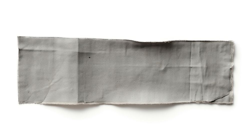 Fabric gray adhesive strip paper white white background.