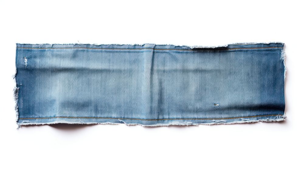 Fabric jean adhesive strip jeans denim white background.