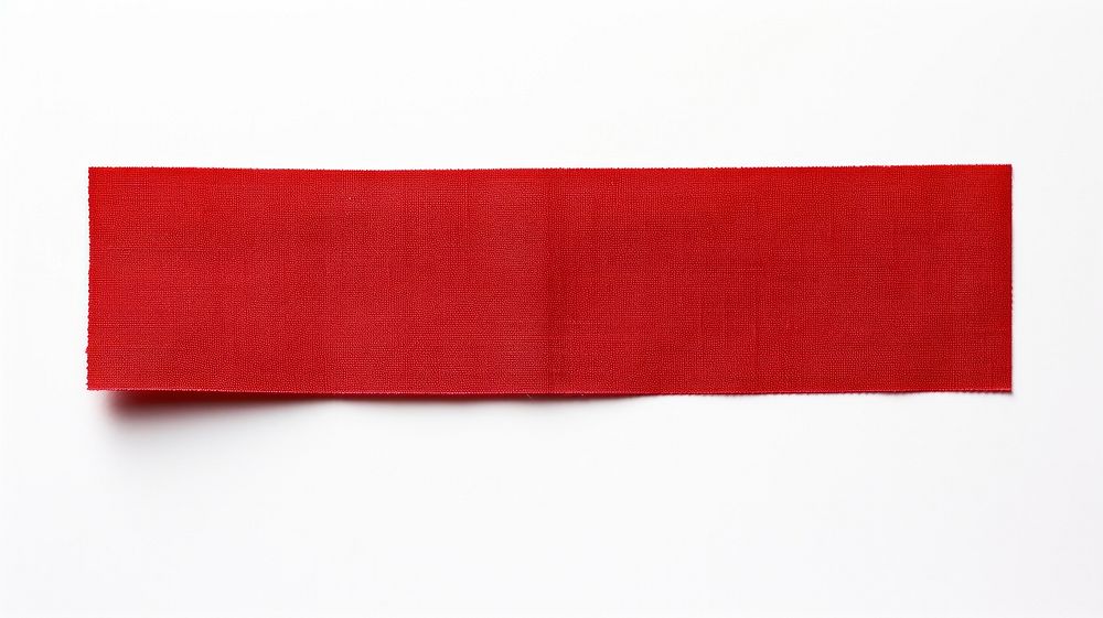 Fabric red adhesive strip white background accessories simplicity.