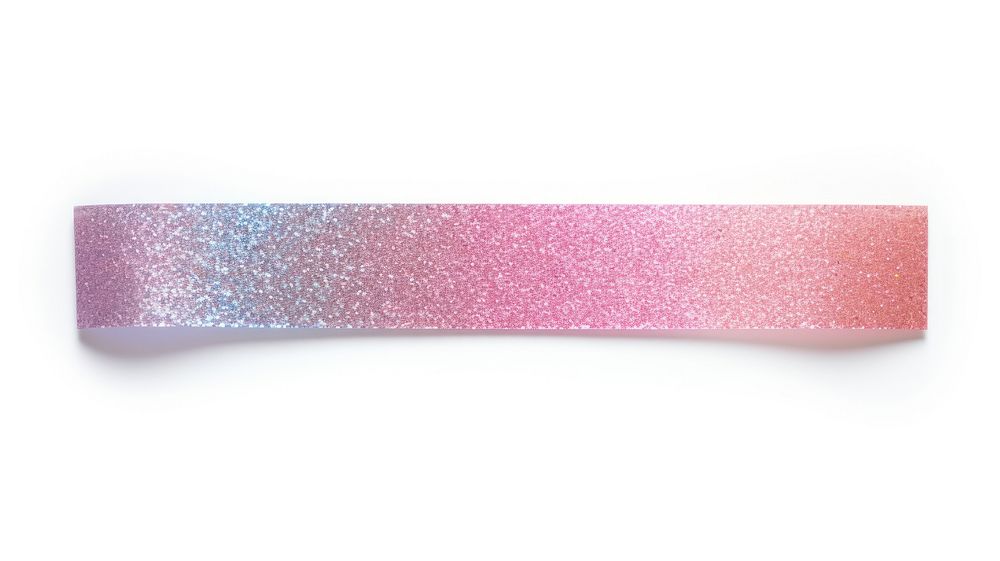 Glitter pastel adhesive strip white background rectangle magenta.