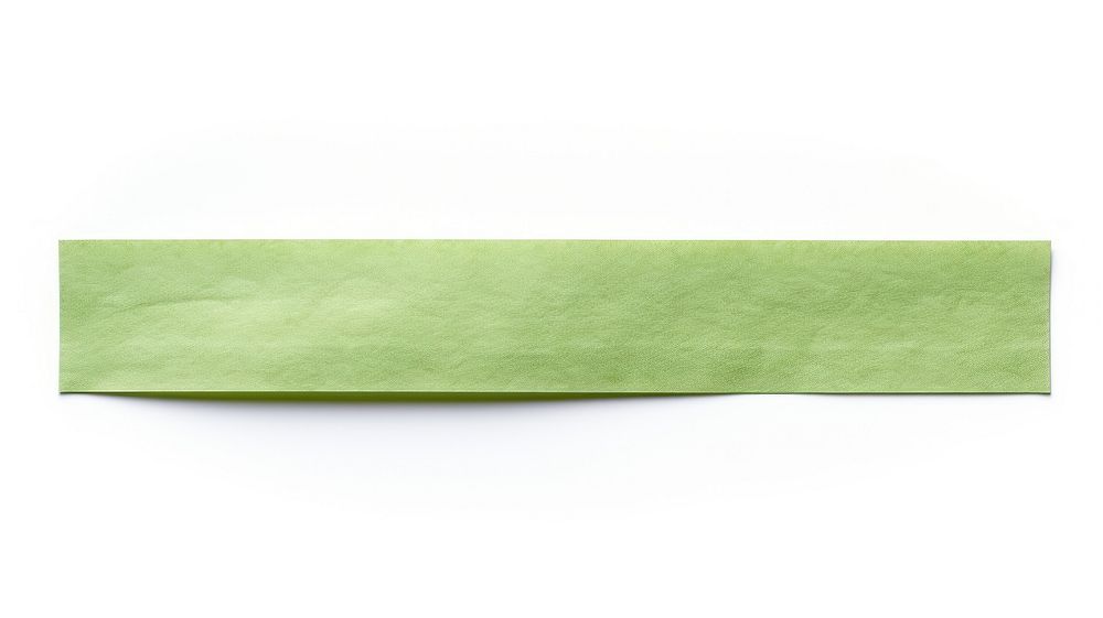 Light green adhesive strip paper white background rectangle.