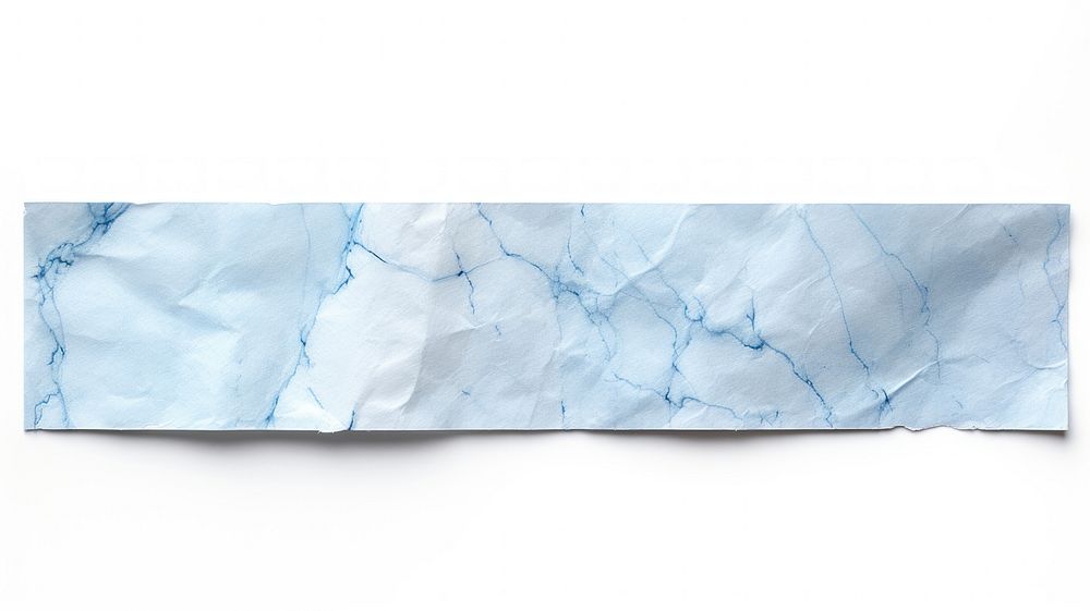 Marble blue adhesive strip paper white white background.