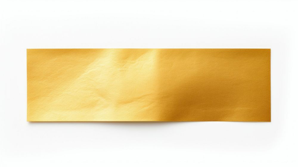Paper gold adhesive strip white background simplicity rectangle.
