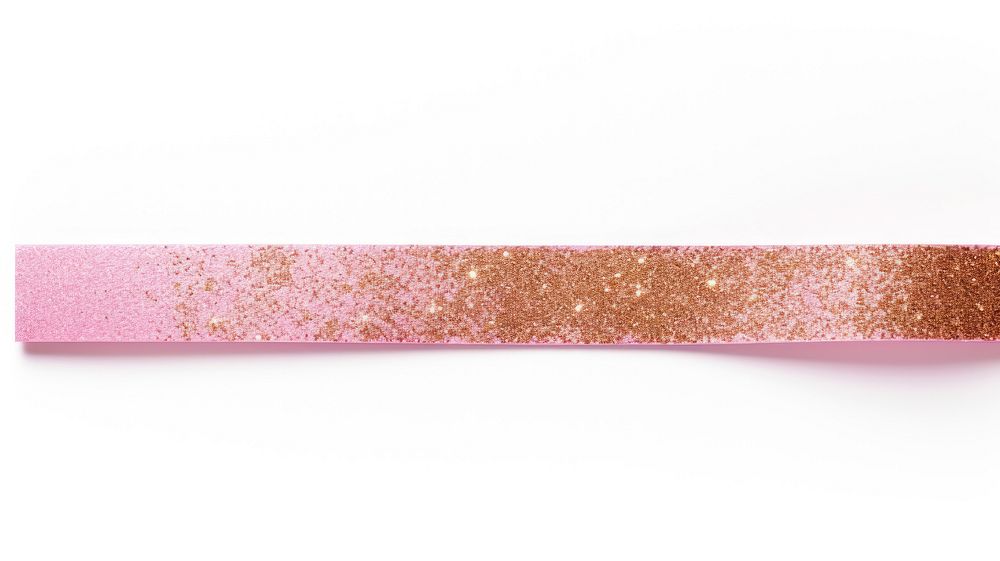 Pink glitter gold adhesive strip white background rectangle lavender.