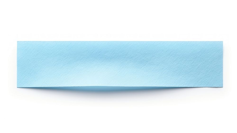 Sky blue adhesive strip paper white background simplicity.