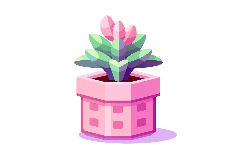 Plant pot pixel leaf houseplant flowerpot.