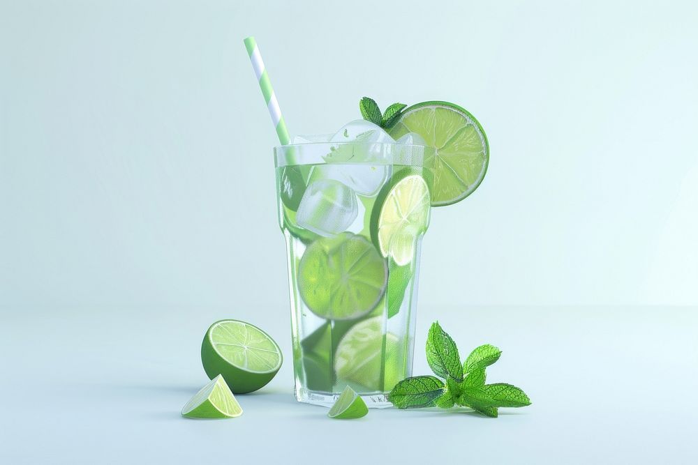 Mojito cocktail fruit drink.