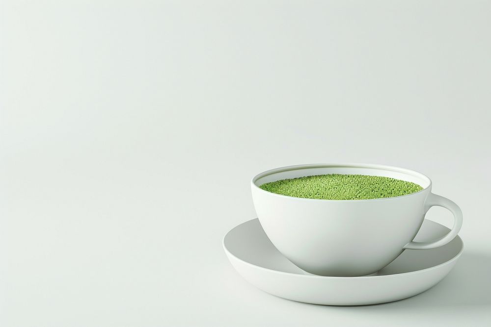 Matcha green tea saucer drink cup.