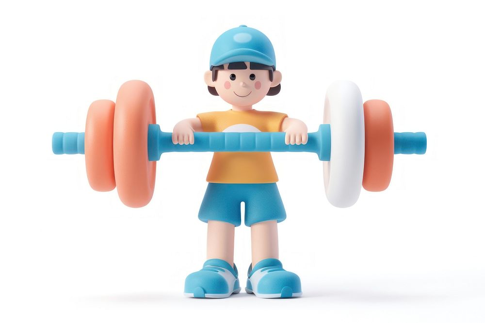 Personal training person toy white background.