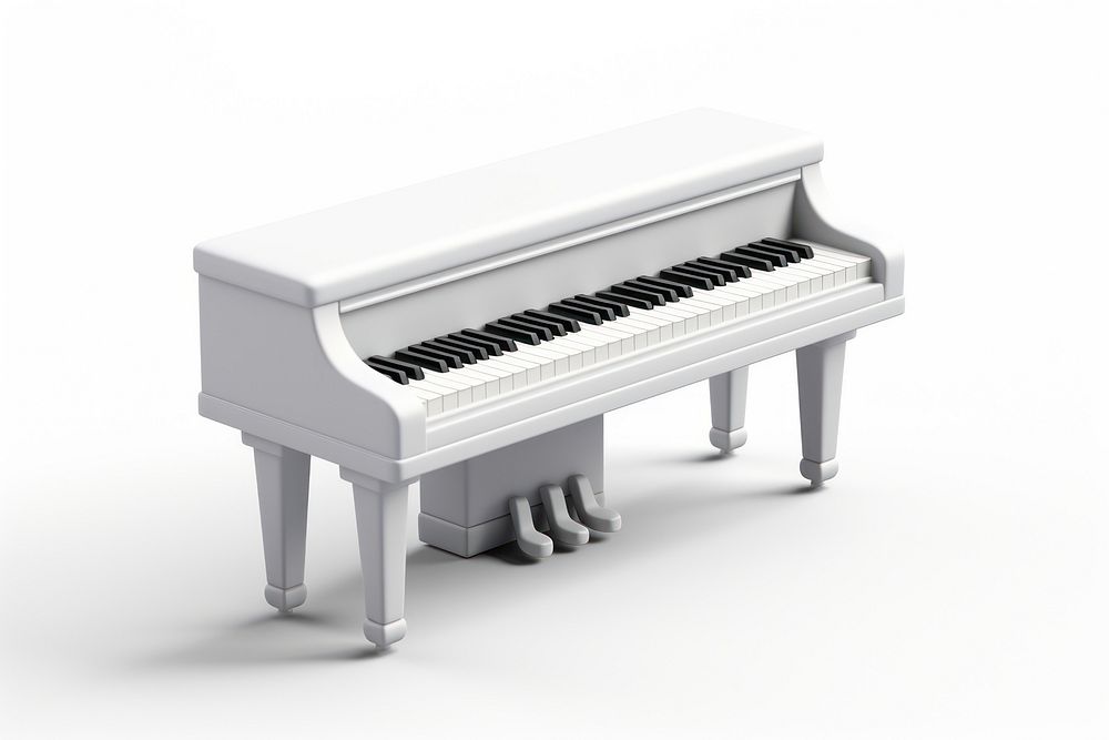 Piano keyboard white background harpsichord.