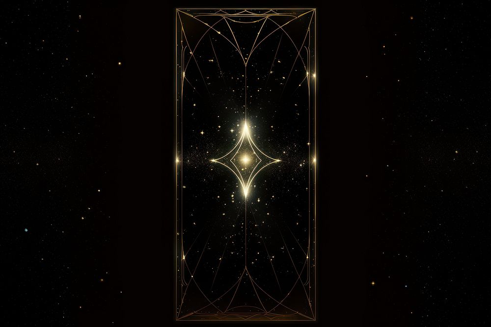 Tarot shape sparkle light glitter astronomy night gold.