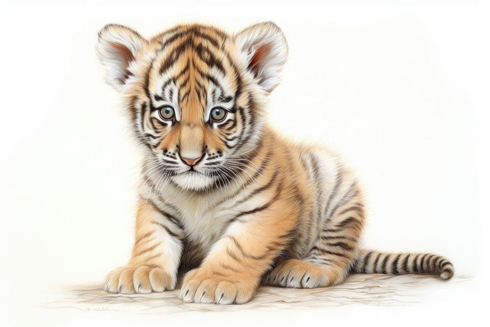 Baby tiger wildlife animal mammal.