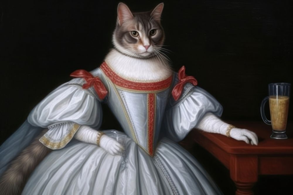 Cat painting clothing animal.