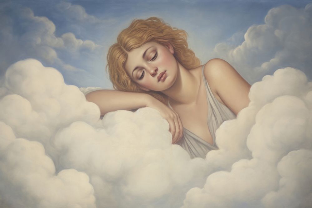 Cloud painting portrait angel.