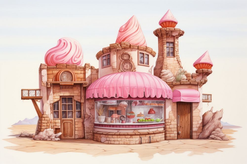 Dessert House drawing sketch confectionery.
