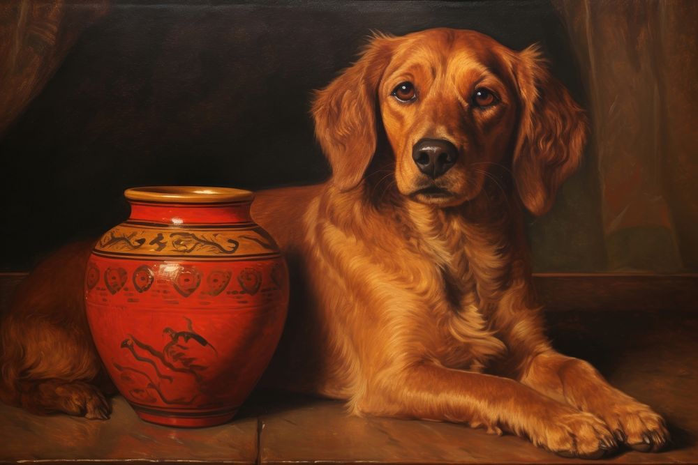 Dog dog art painting.