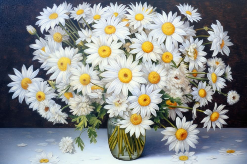 Flowers painting daisy plant.