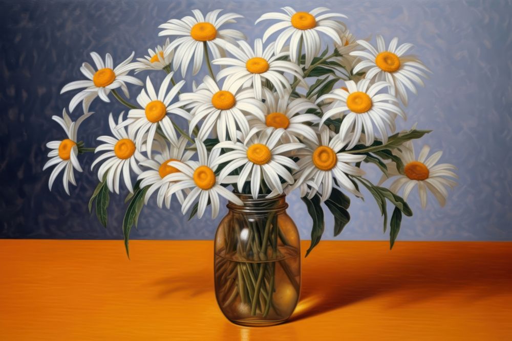 Flowers painting daisy plant.