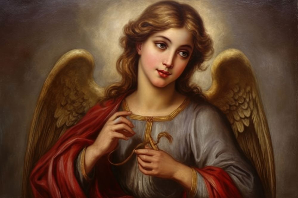 Heart painting portrait angel.