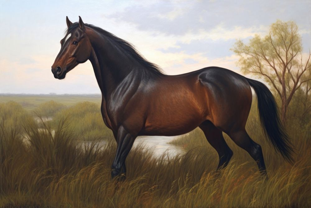 Horse horse stallion painting.