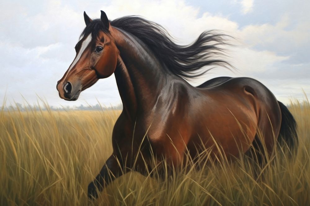 Horse horse grassland stallion.