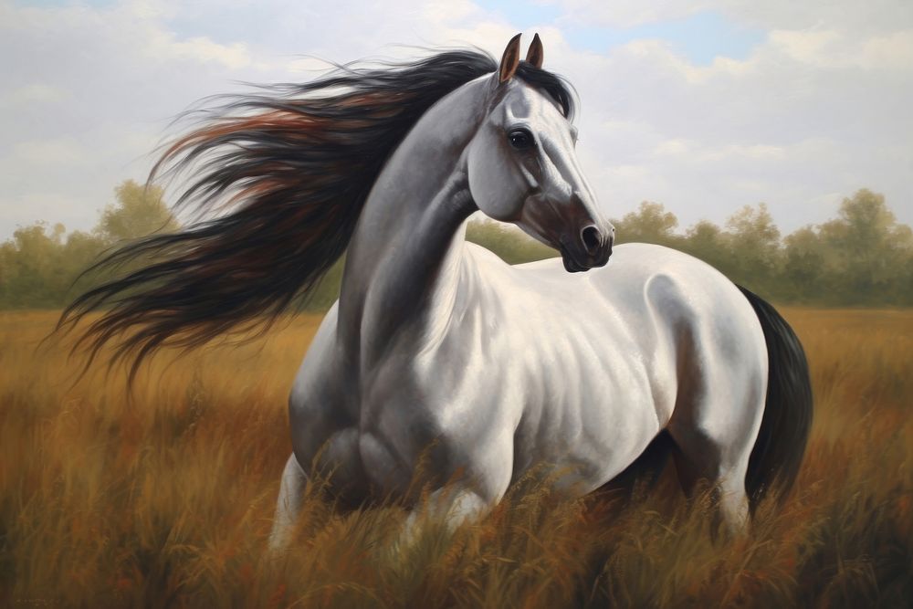 Horse horse stallion painting.
