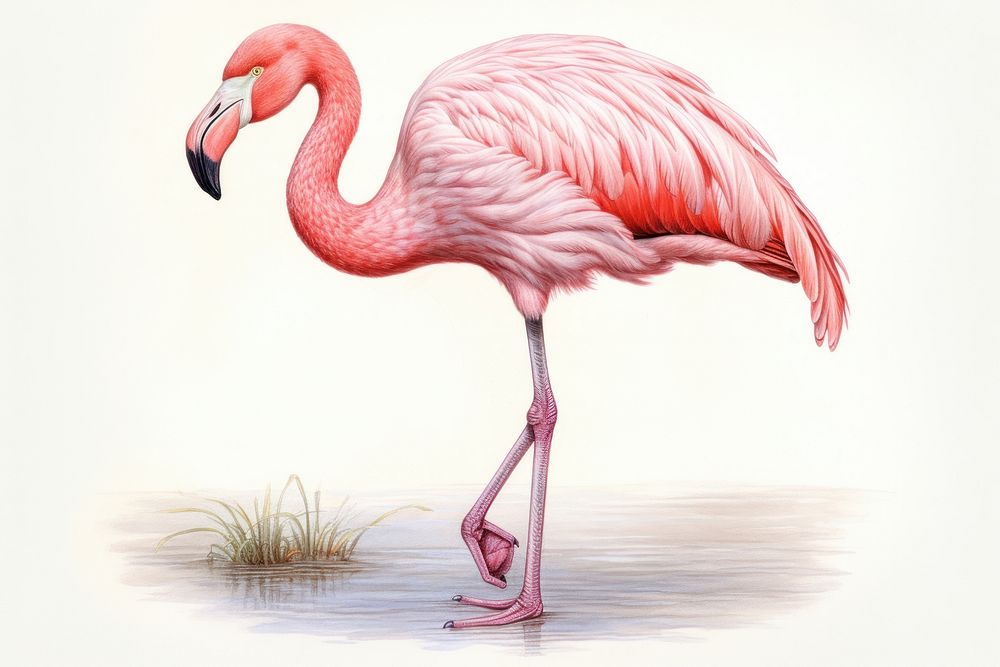 Pink Flamingo flamingo animal bird.