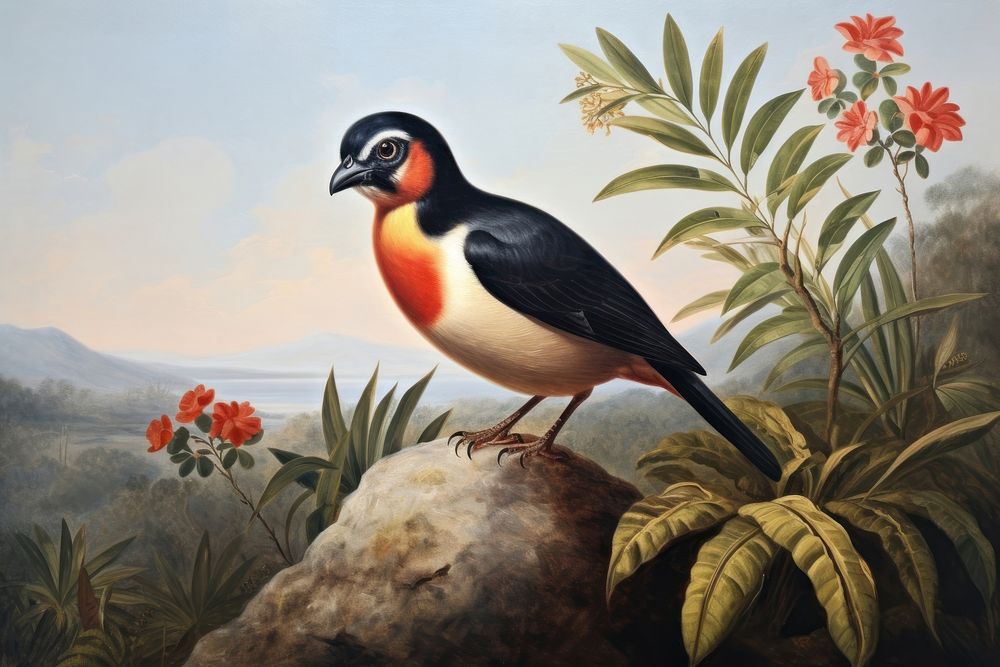 The bird painting animal plant.