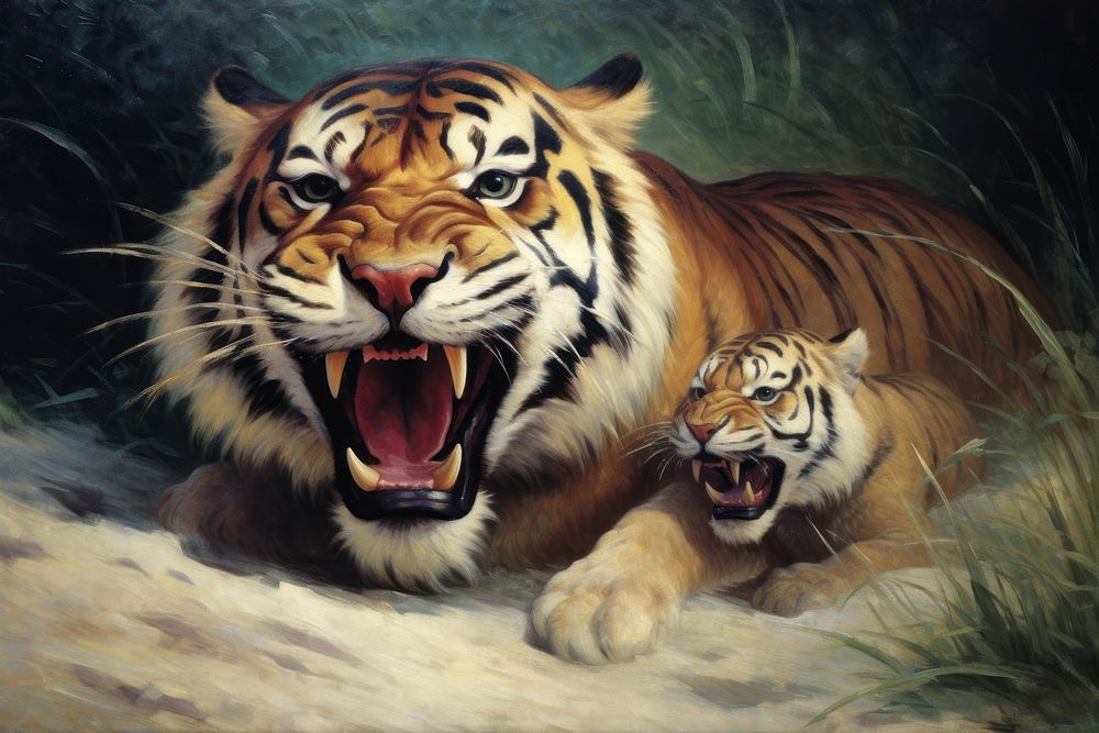 Tigers tiger wildlife animal.