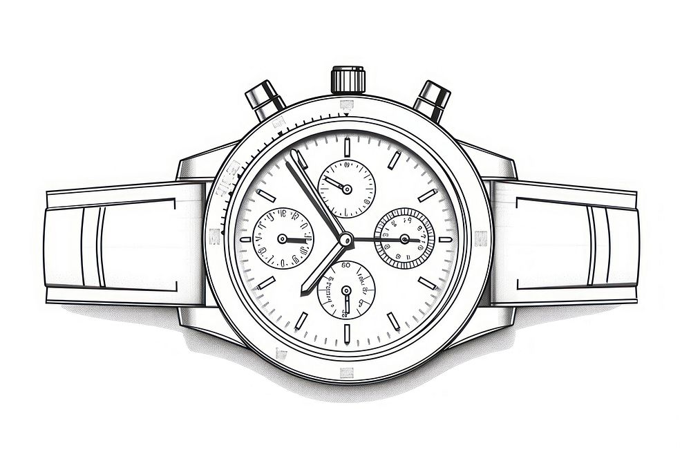 Watch wristwatch white white background.