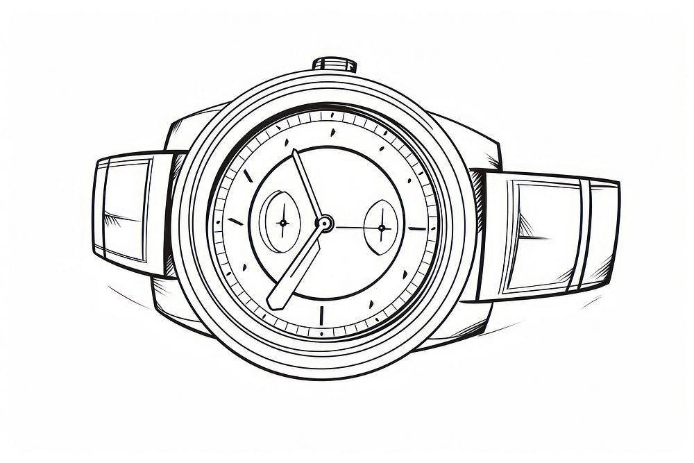 Watch sketch wristwatch drawing.