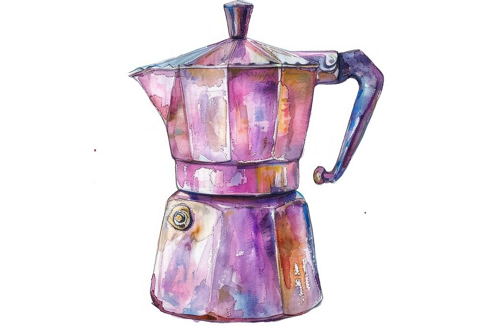 Moka pot purple coffee mixer.