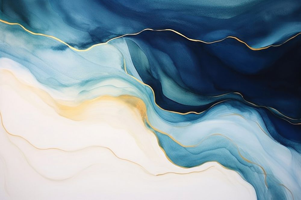 Wave watercolor painting backgrounds blue.