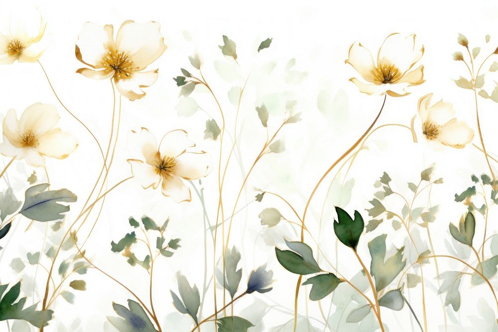 Wildflower watercolor backgrounds painting pattern.