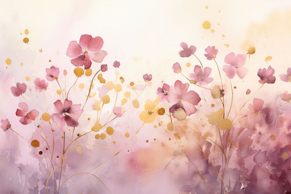 Wildflower watercolor backgrounds painting blossom.