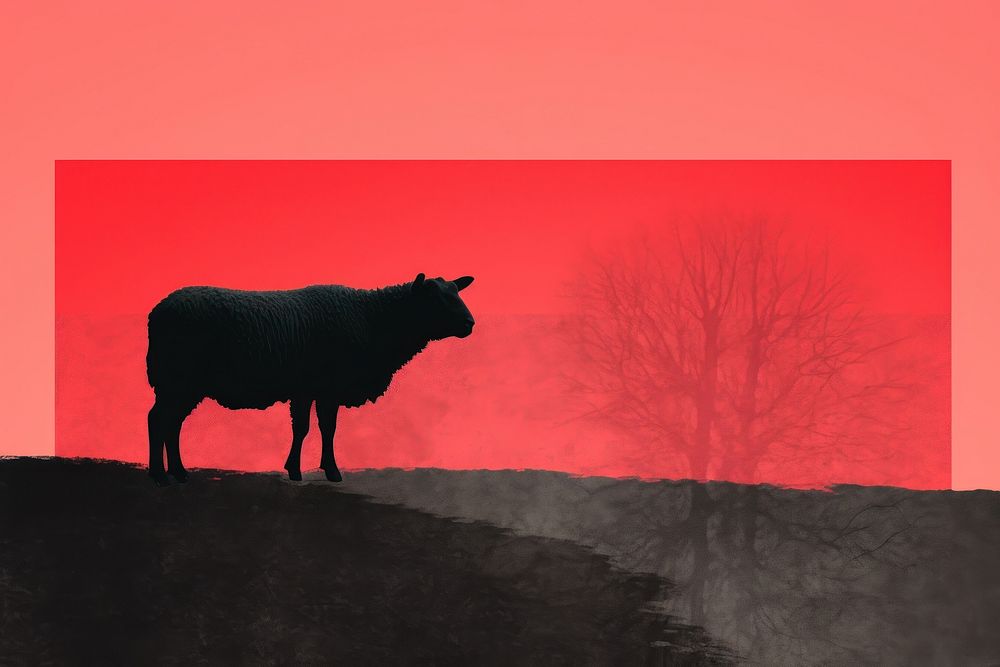 Sheep silhouette livestock mammal.
