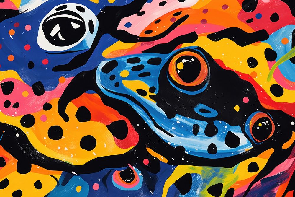 Memphis frogs backgrounds abstract painting.
