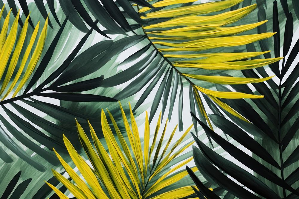 Memphis palm leaves backgrounds textured outdoors.