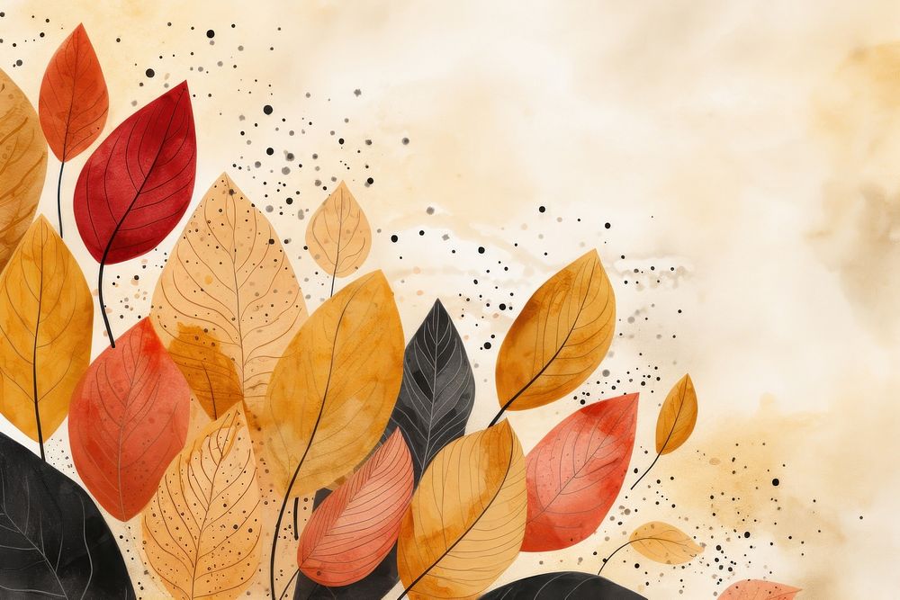 Autumn leaves backgrounds abstract painting.
