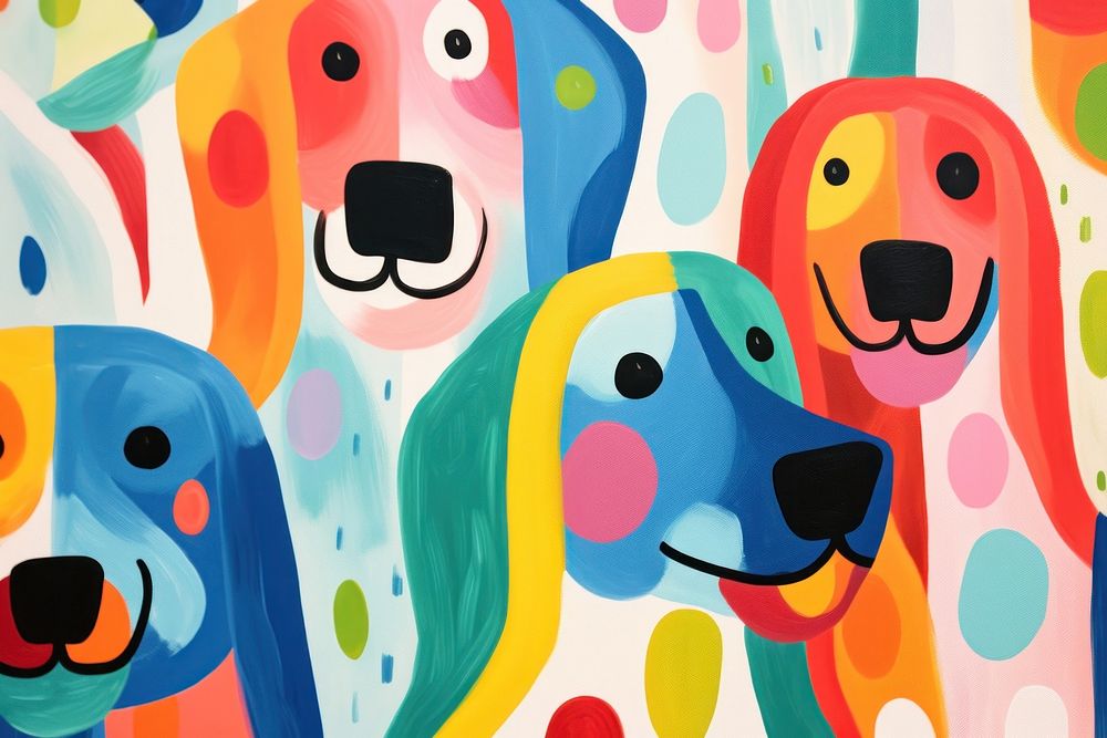 Dogs backgrounds painting pattern.