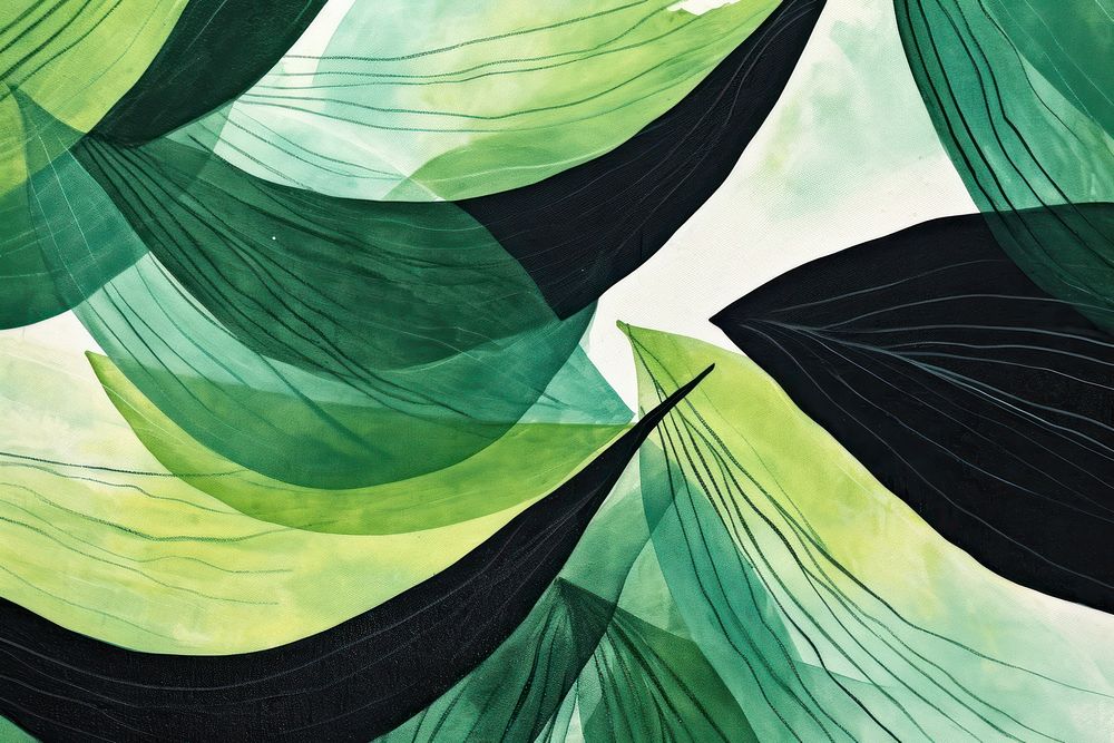Green leaves backgrounds abstract line.
