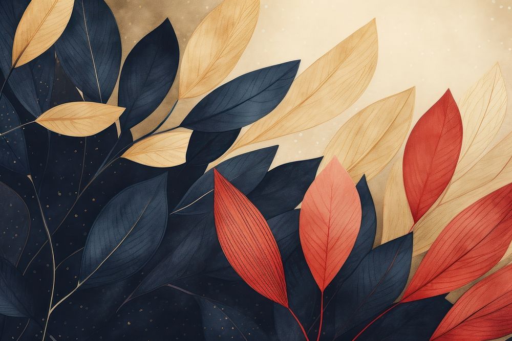 Leaves backgrounds painting pattern.