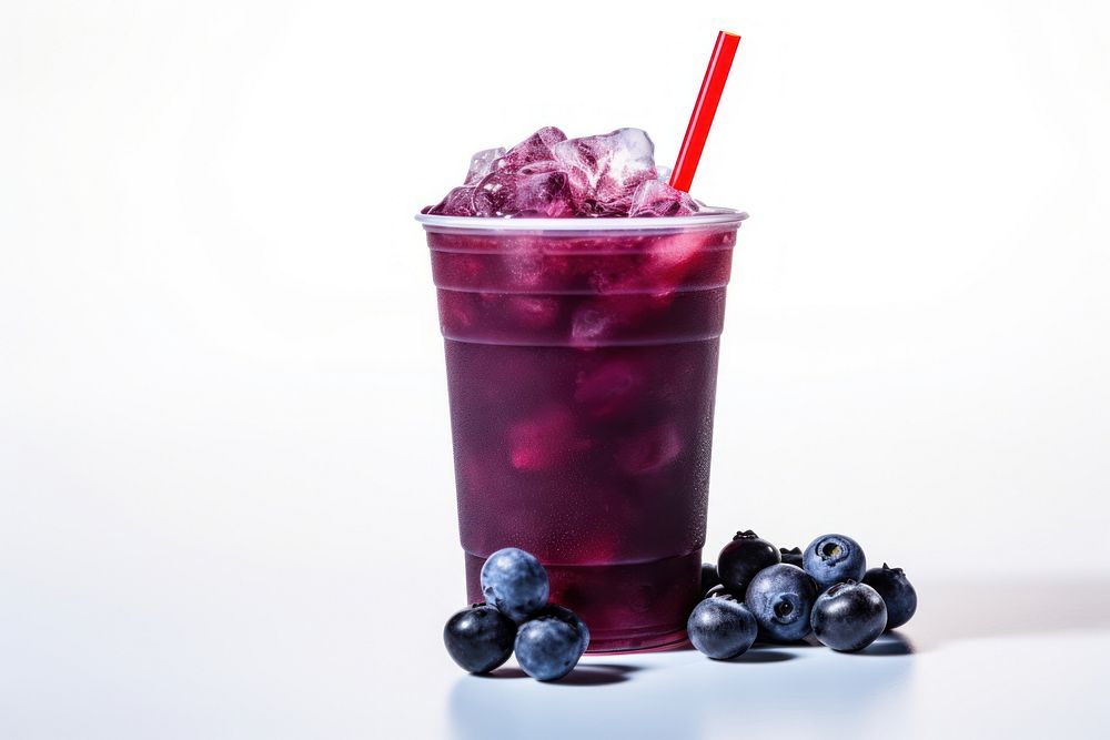 Blueberry juice smoothie fruit drink.