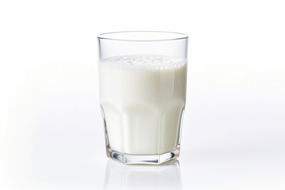 Glass of milk dairy drink white.
