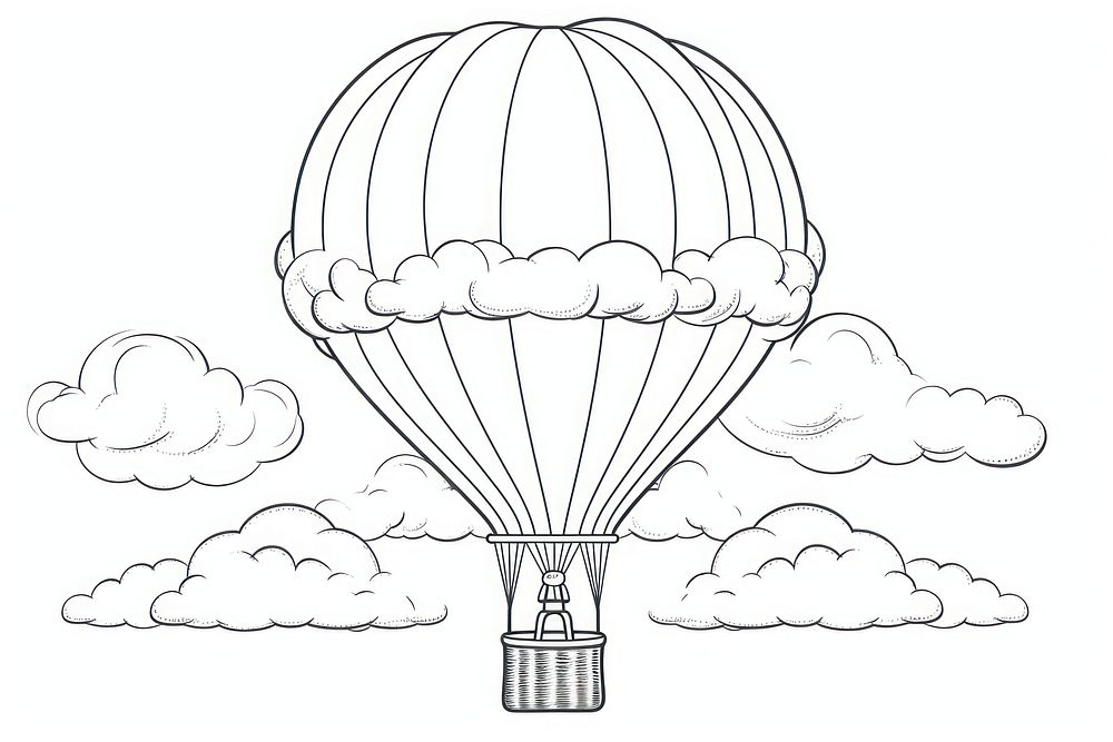 Air balloon sketch aircraft vehicle.