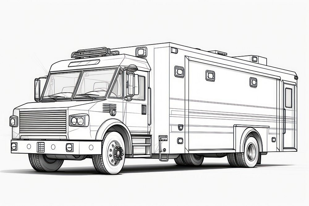 Ambulance vehicle sketch truck.