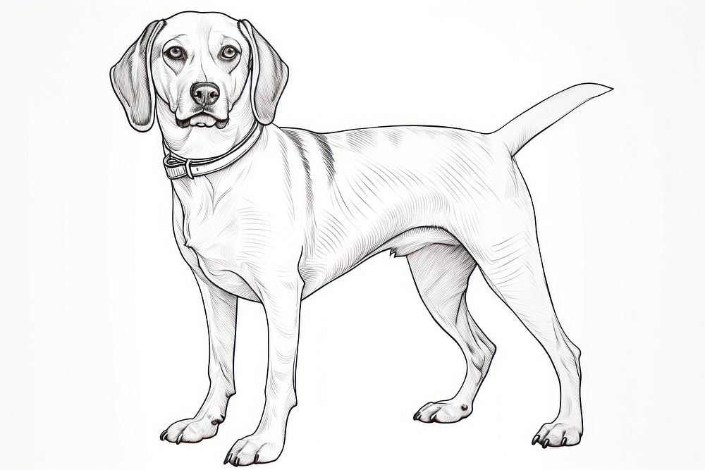 Beagle sketch pointer drawing.